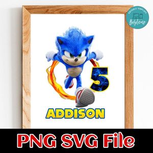 Sonic The Hedgehog Birthday PNG file template