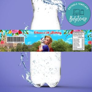 The Proud Princess Birthday Water Bottle Label Template To Print At Home Instant Download