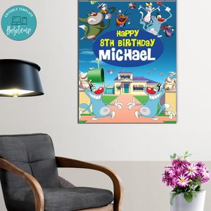 Oggy Birthday Poster Digital File Printable Instant Download
