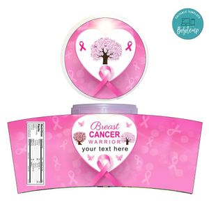 Breast Cancer Cotton Candy Label Template To Print At Home Instant Download