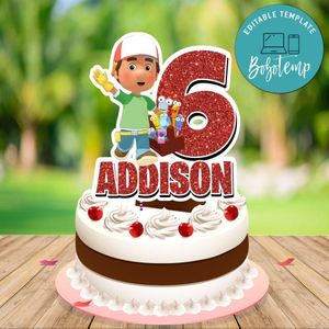 Handy Manny Cake Topper Template Printable Instant Download