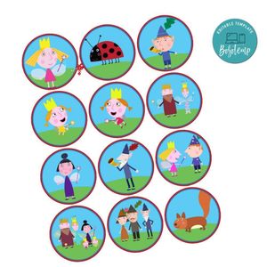 Ben And Holly's Little Kingdom Cupcake Toppers Template Printable Instant Download
