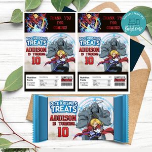Fullmetal Alchemist Rice Krispies Treats Template Printable Instant Download