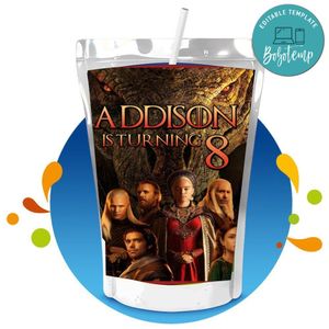 House of the Dragon Capri Sun Birthday Labels Digital File Printable Instant Download