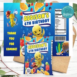 Deep Movie Birthday Party Fruit Snack Bag Digital File Printable Instant Download