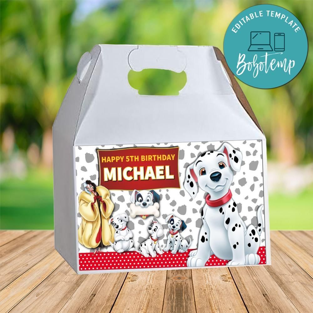 101 Dalmatians Gable Box Digital File Printable Instant Download