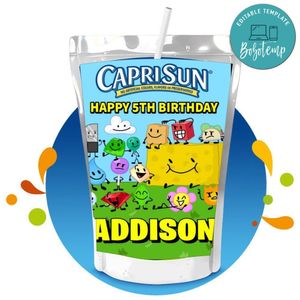 Battle for dream island Capri Sun Birthday Labels Digital File Printable Instant Download