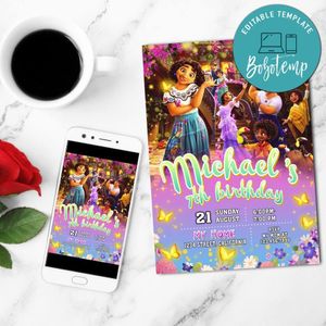 Kids Birthday Template Printable, Kids Birthday, Kids Editable Mobile Invite Customizable Template Instant Download