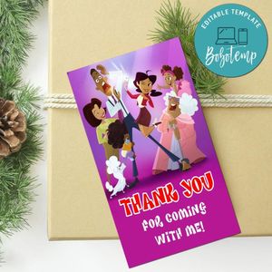 The proud family Thank you tag Customizable Template to Print at Home Instant Download
