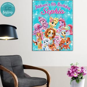 Princess Palace Pets Birthday Poster Digital File Printable Instant Download