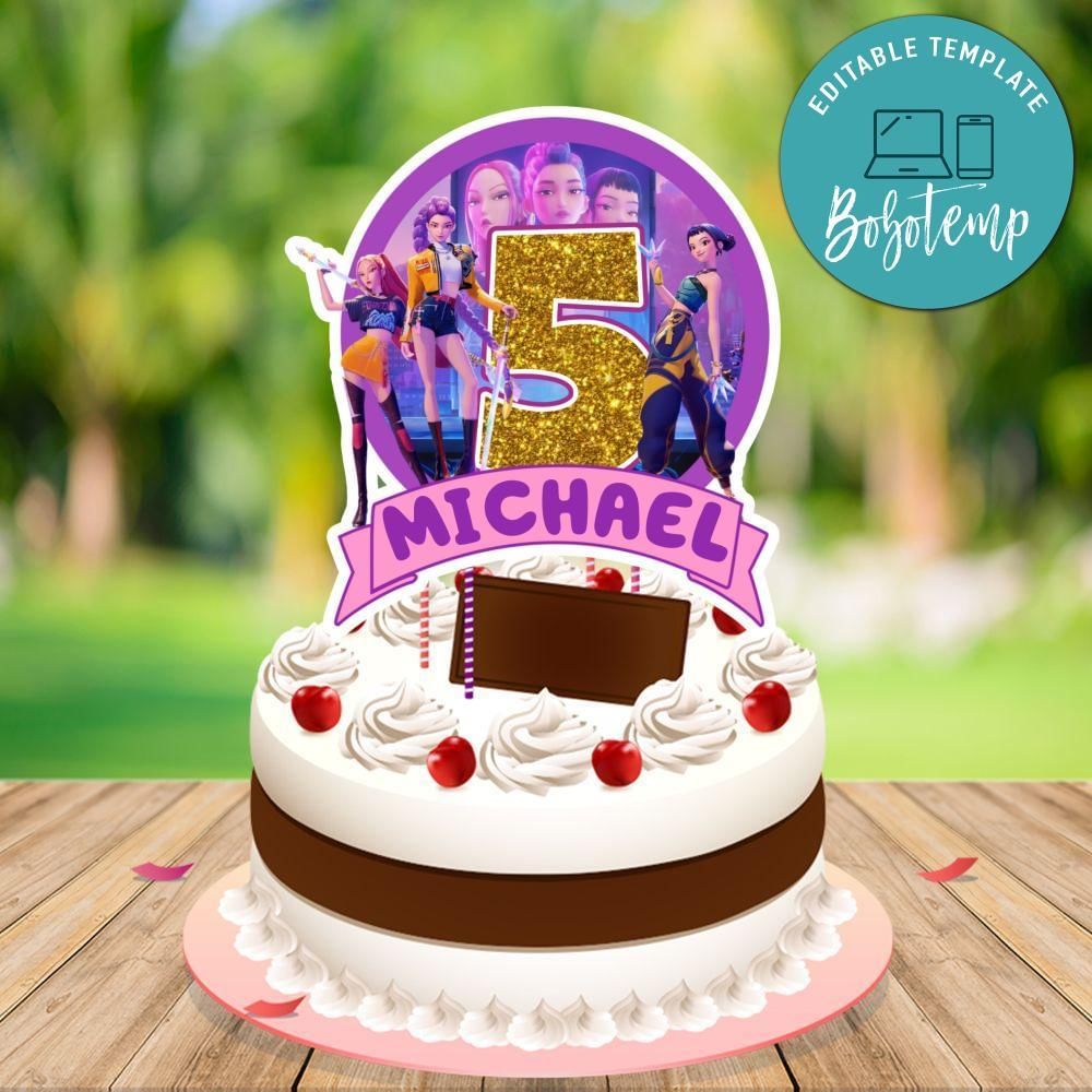 Kpop Demon Hunter Cake Topper Template Printable Instant Download