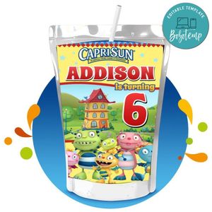 Henry Hugglemonster Capri Sun Birthday Labels Digital File Printable Instant Download