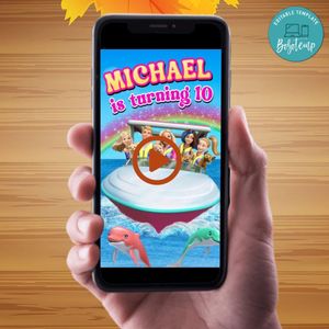 Barbie Dolphin Magic Birthday Video Invitation Digital Template Customizable Instant Download