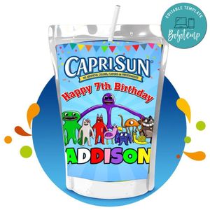 Garten of banban Capri Sun Birthday Labels Digital File Printable Instant Download