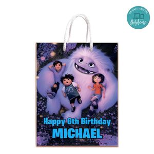 Abominable Gift Bag Label Template Printable Instant Download