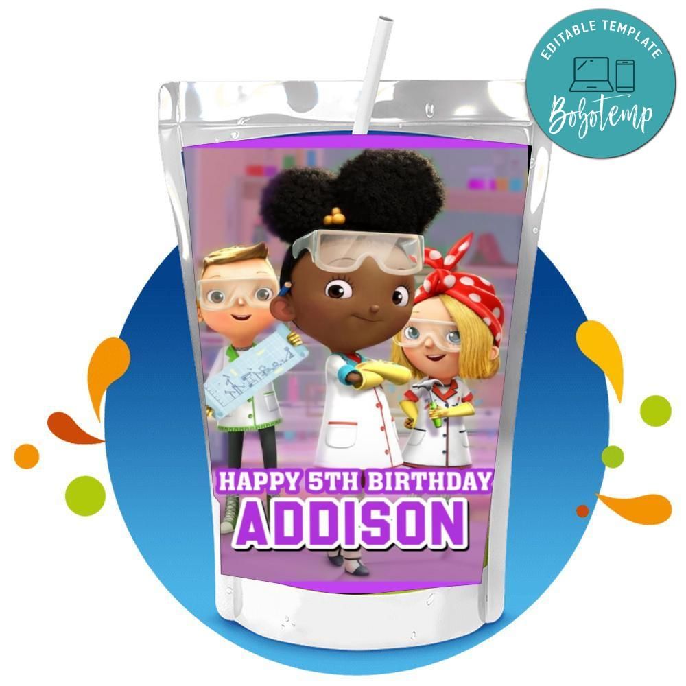 Ada Twist scientist Capri Sun Birthday Digital File Printable