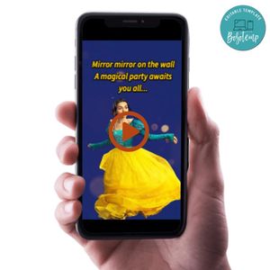 Snow white 2025 Birthday Video Invitation Digital Template Customizable Instant Download