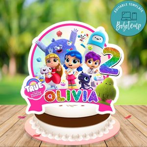 True and the Rainbow Kingdom Cake Topper Template Printable Instant Download