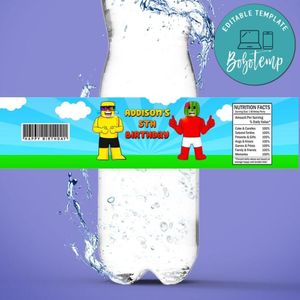Sunny And Melon Birthday Water Bottle Label Template To Print At Home Instant Download