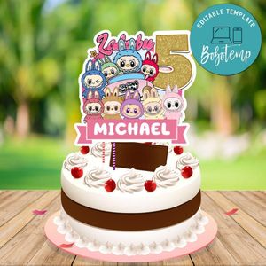 Labubu Cake Topper Template Printable Instant Download