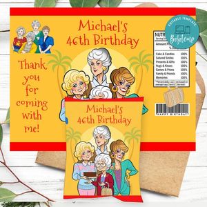 Golden girls Birthday Chip Bag Label Customizable Instant Download