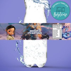 Dragonkeeper Birthday Water Bottle Label Template To Print At Home Instant Download
