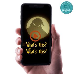 Nightmare Before Christmas Birthday Video Invitation Digital Template Customizable Instant Download