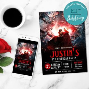Doctor Strange 2 Mobile Invite Customizable Template Instant Download