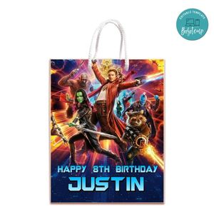 Amazing Guardians Of The Galaxy Gift Bag Label Template Printable Instant Download