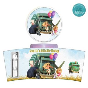 Trash Truck Cotton Candy Label Template To Print At Home Instant Download