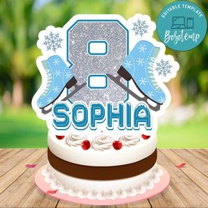 Ice Skating Cake Topper Template Printable Instant Download