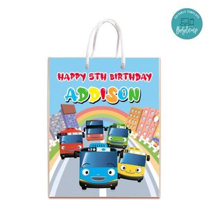 Tayo The Little Bus Gift Bag Label Template Printable Instant Download