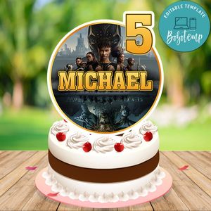 Wakanda Forever Birthday Cake Topper Template Printable Instant Download