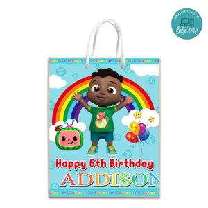 Cocomelon Cody Gift Bag Label Template Printable Instant Download