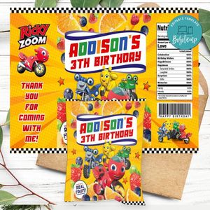 Ricky Zoom Birthday Party Fruit Snack Bag Digital File Printable Instant Download