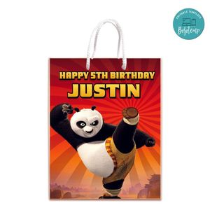 Kung Fu Panda Gift Bag Label Template Printable Instant Download
