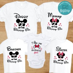 Minnie Mouse Family Birthday Girl PNG file template