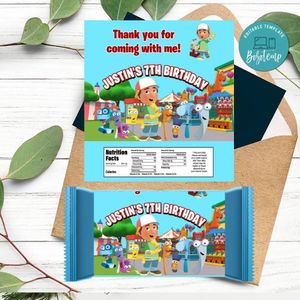 Handy Manny Candy Bar Label Customizable Template Instant Download
