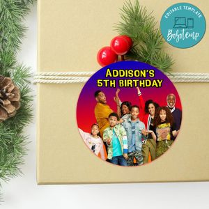 Family Reunion Circle Sticker Template Customizable To Print At Home Instant Download