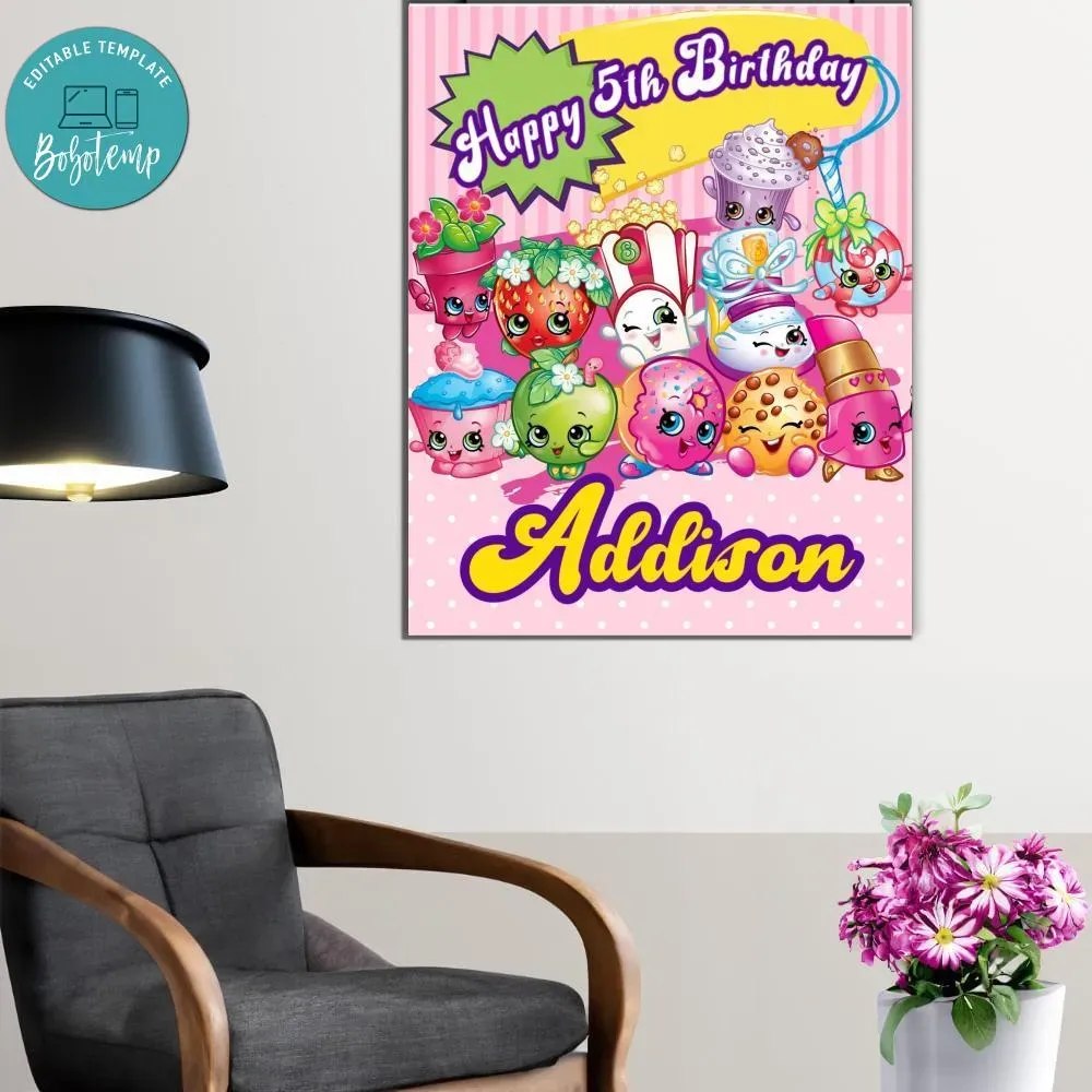 Shopkins Birthday Welcome Sign Digital File Printable DIY | Bobotemp