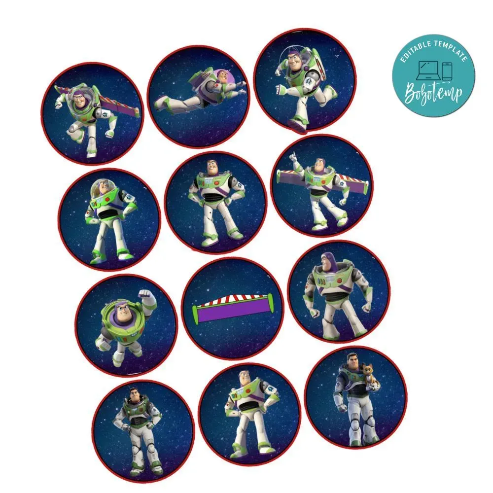 Toy Story Buzz Lightyear Cupcake Toppers Template Printable Instant ...