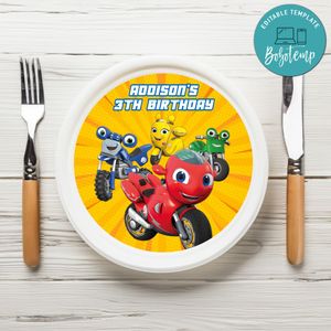 Ricky Zoom Birthday Plate Template Customizable To Print At Home Instant Download