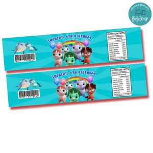 Not Quite Narwhal Birthday Water Bottle Label Template to Print at Home Instant Download