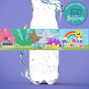 Canticos Birthday Water Bottle Label Template to Print at Home Instant Download