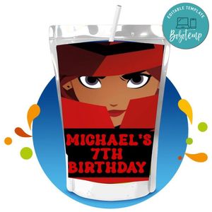 Carmen San Diego Capri Sun Birthday Labels Digital File Printable Instant Download