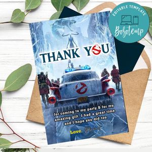 Ghostbusters: Frozen Empire Thank You Card Customizable Template To Print At Home Instant Download
