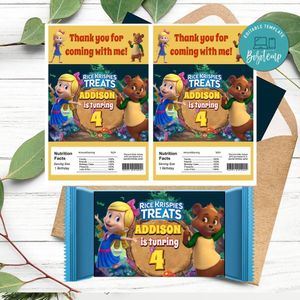 Goldie and Bear Rice Krispies Treats Template Printable Instant Download