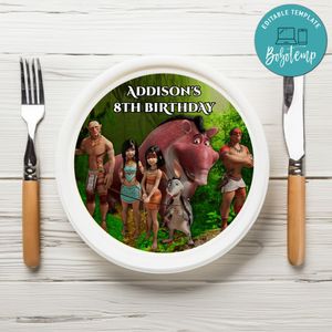 Ainbo Birthday Plate Template Customizable To Print At Home Instant Download