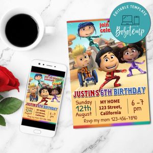 Team zenko go Birthday Invitation Customizable Template to Print at Home Instant Download