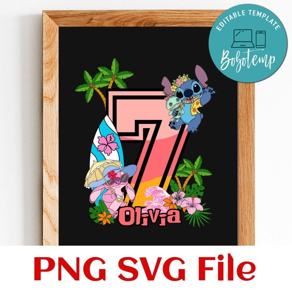 Stitch And Angel Birthday Customer request PNG file template